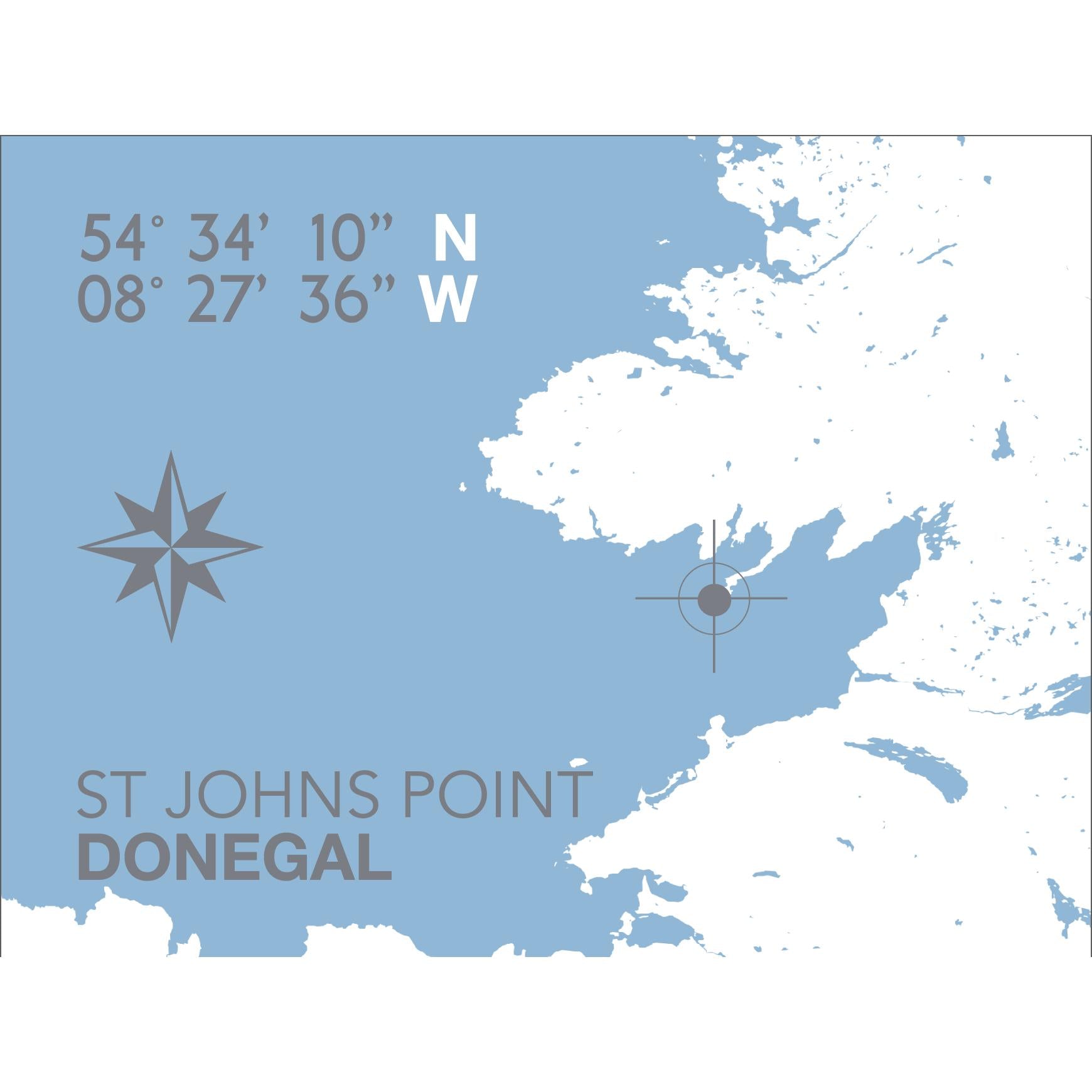 St John's Point, Donegal Coastal Map Print-SeaKisses