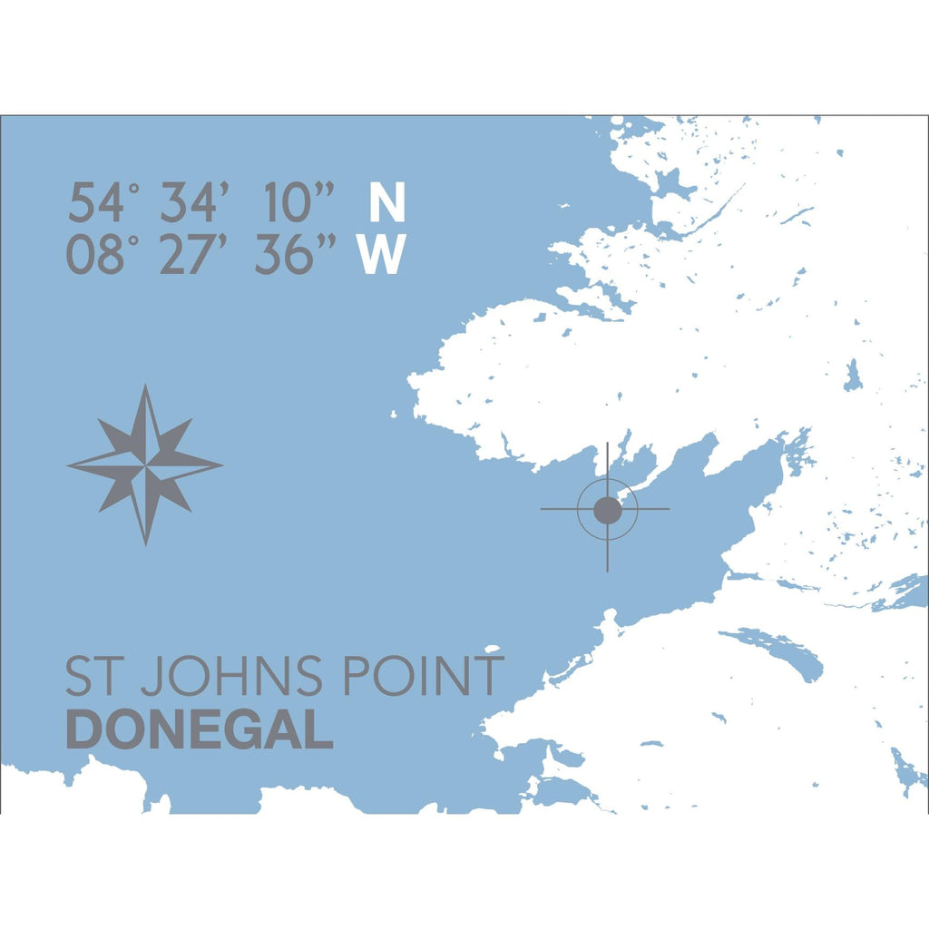 St John's Point, Donegal Coastal Map Print-SeaKisses