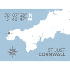 St Just Coastal Map Print-SeaKisses