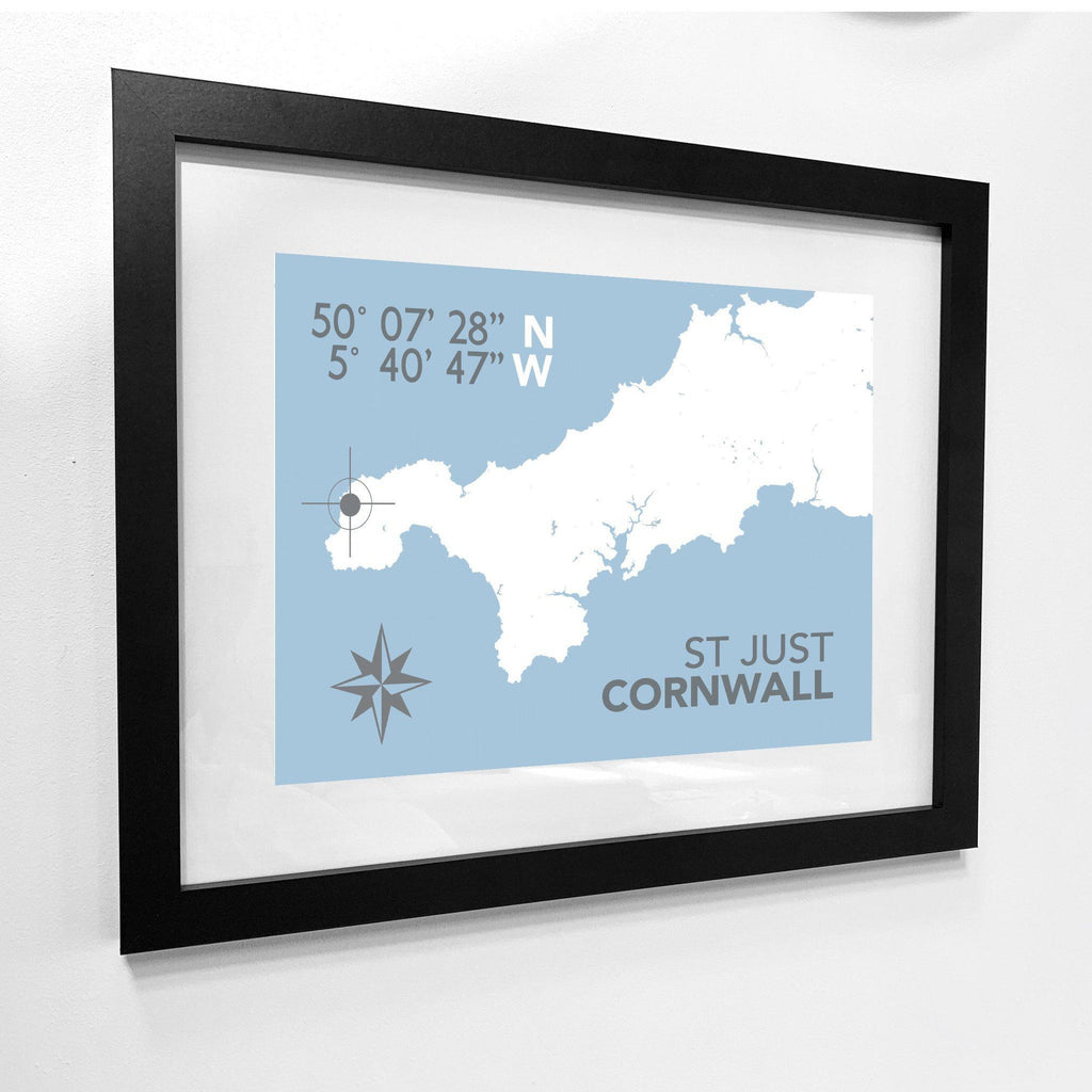 St Just Coastal Map Print-SeaKisses