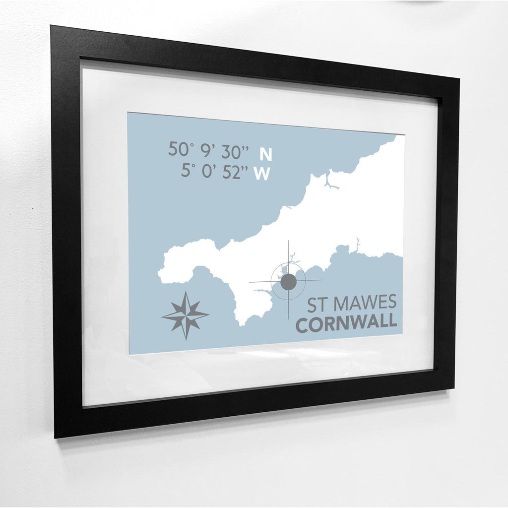 St Mawes Nautical Map - Coastal Wall Art /Poster-SeaKisses