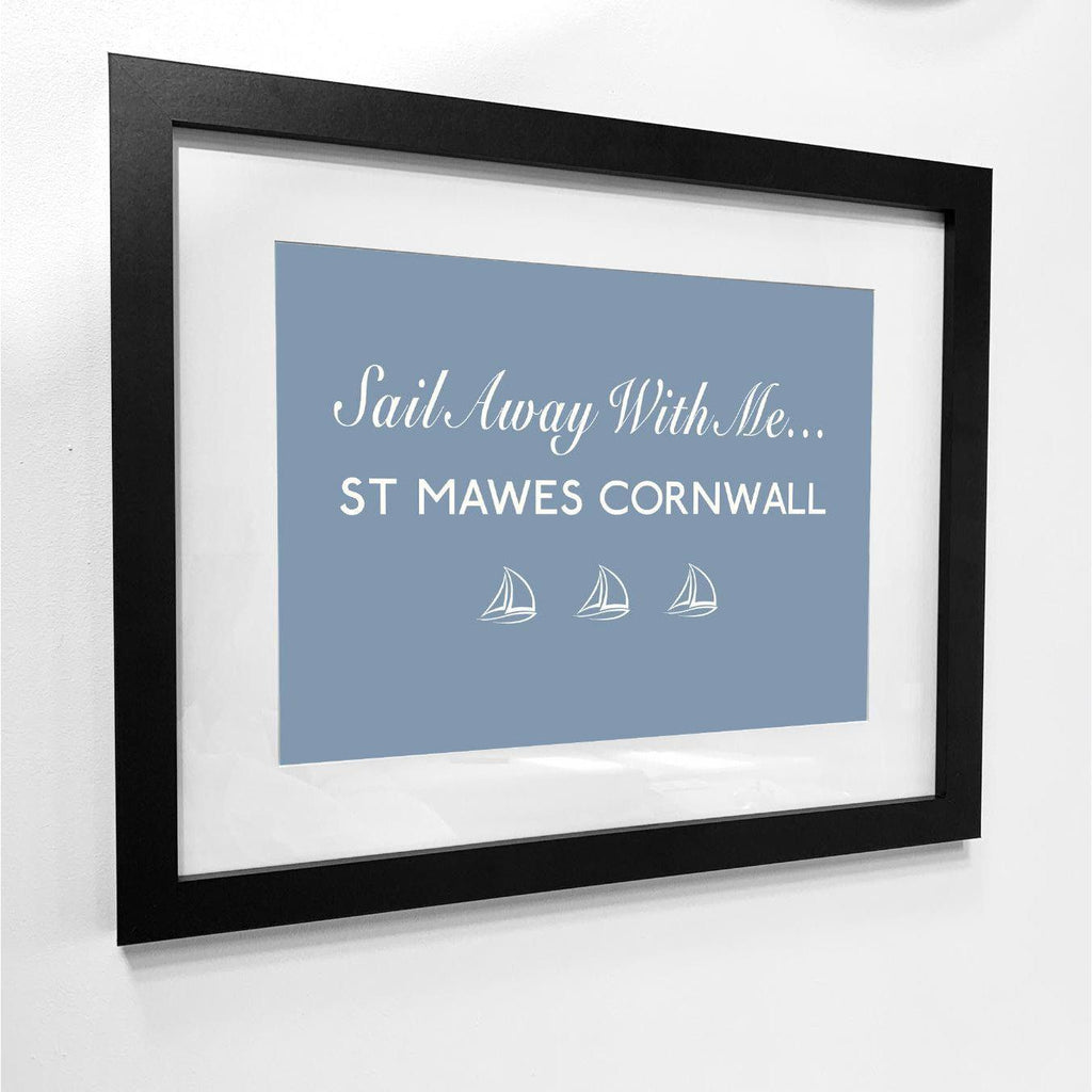 St Mawes, Sail Away...Typographic Print-SeaKisses