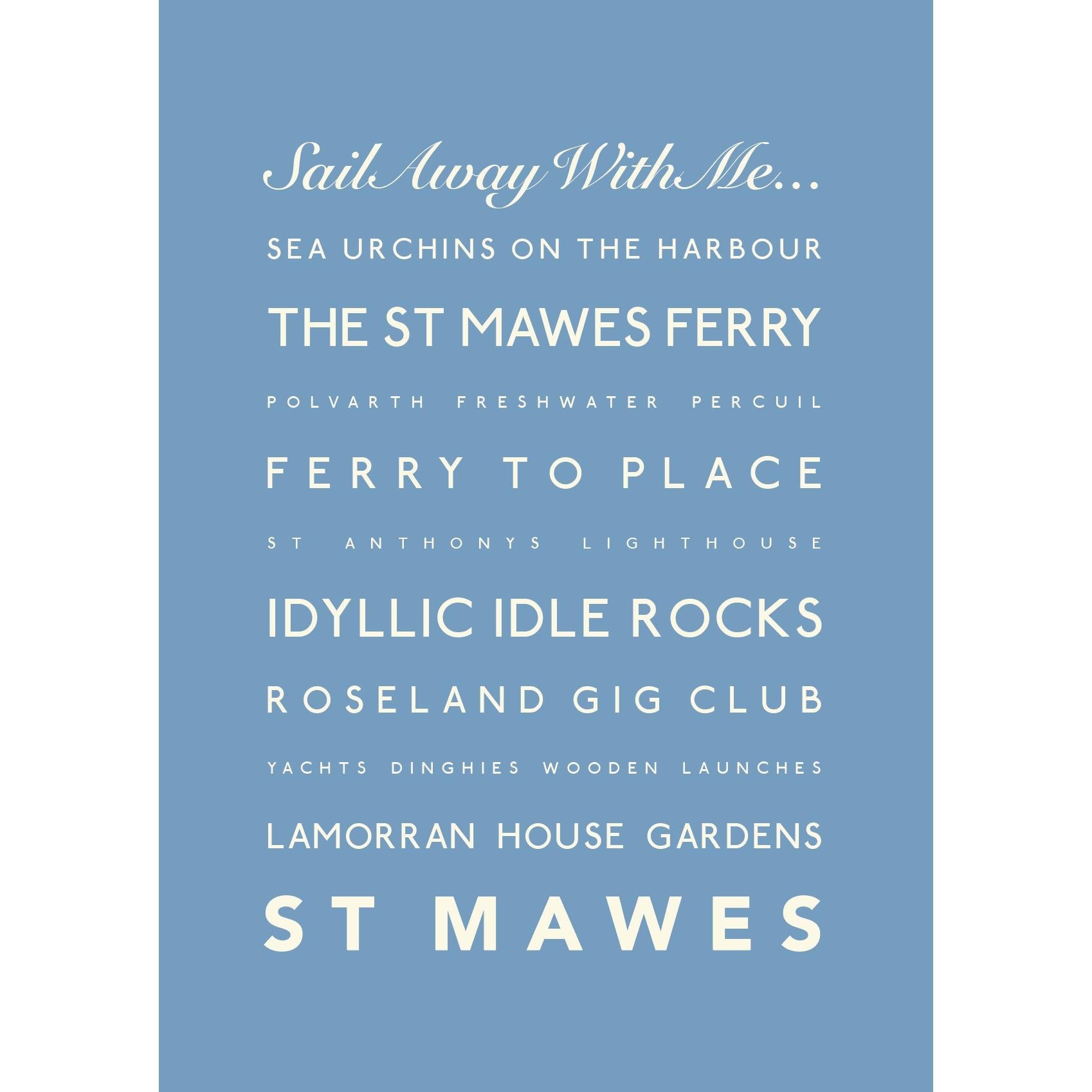 St Mawes Typographic Print-SeaKisses