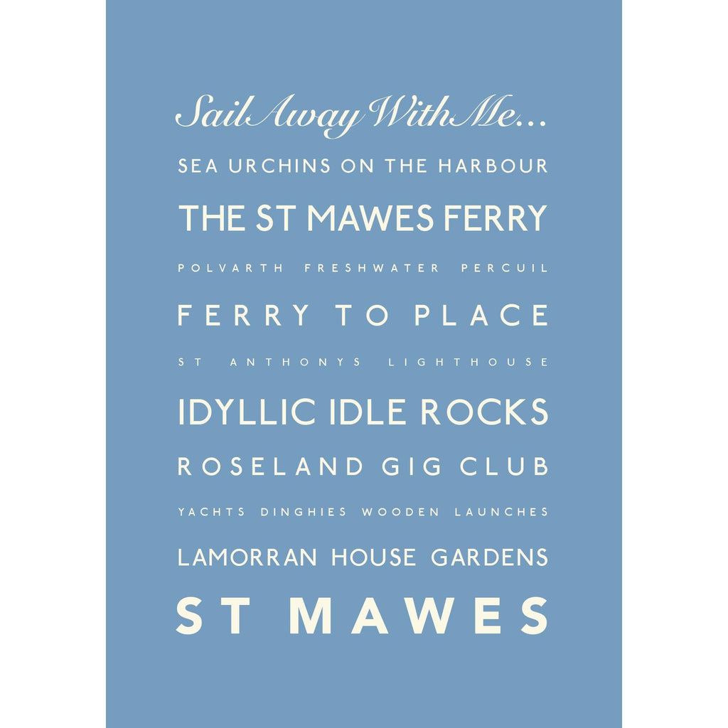 St Mawes Typographic Print-SeaKisses