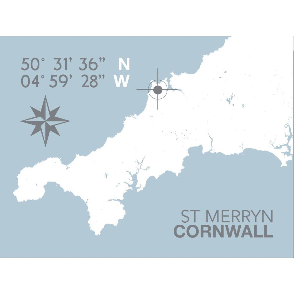 St Merryn Coastal Map Print-SeaKisses