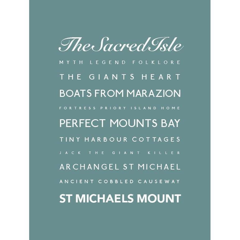 St Michael's Mount Typographic Seaside Print - Coastal Wall Art /Poster-SeaKisses