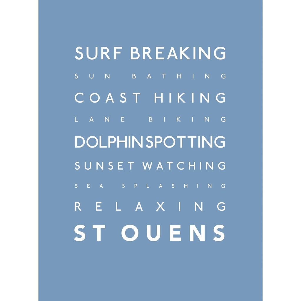 St Ouens Bay Typographic Print-SeaKisses