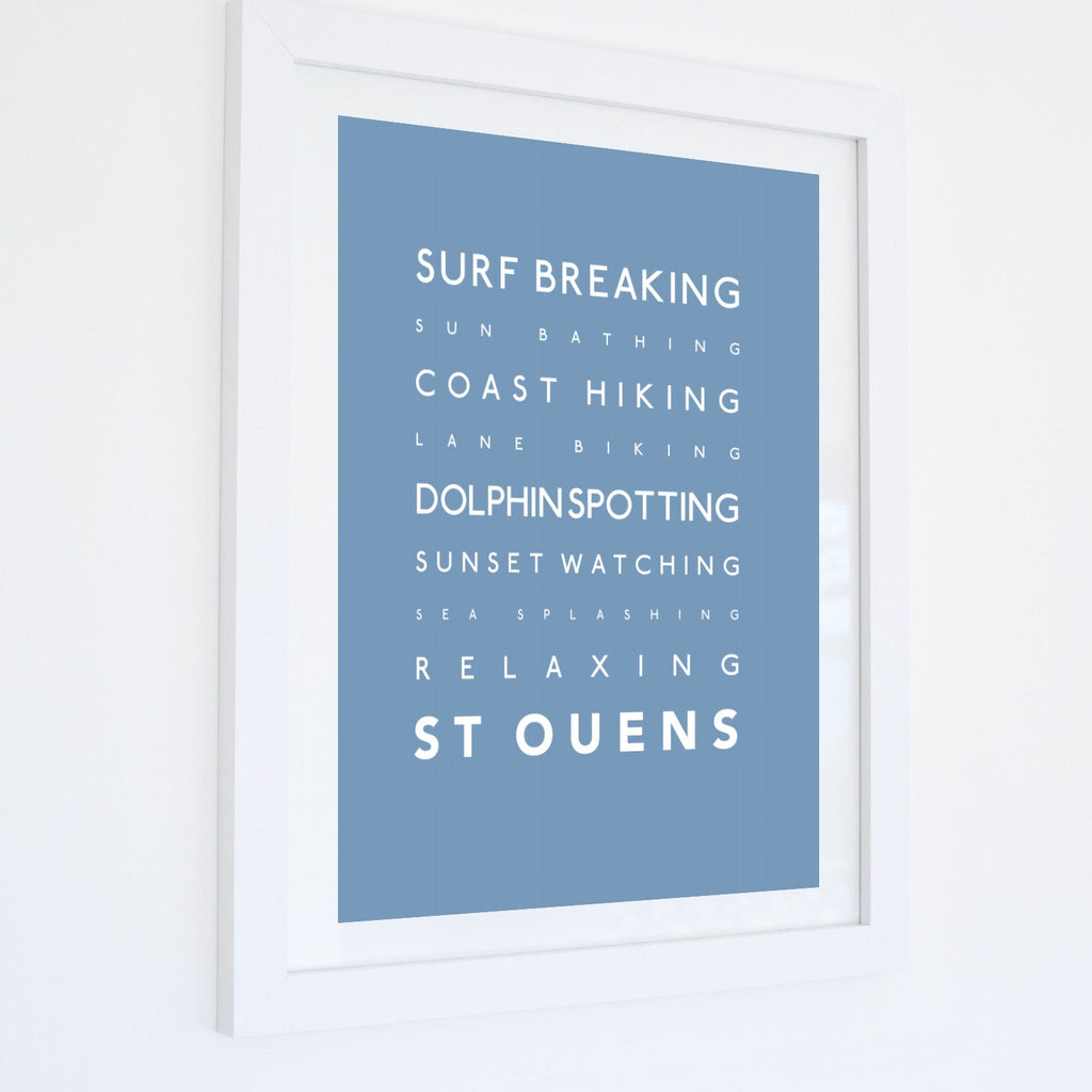 St Ouens Bay Typographic Print-SeaKisses