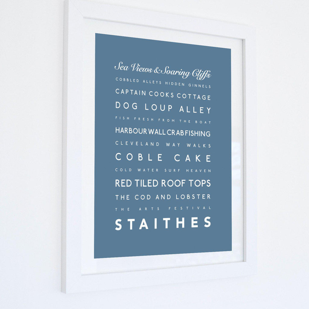 Staithes Typographic Print-SeaKisses