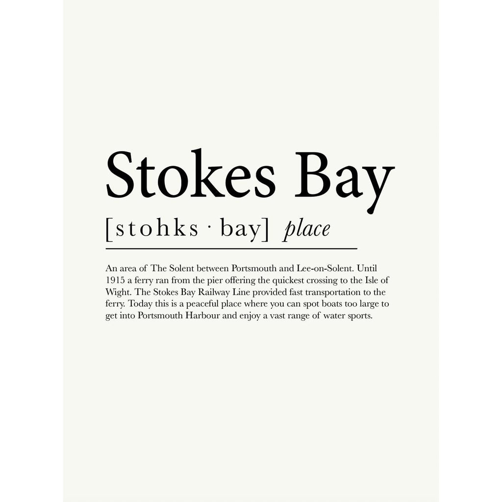Stokes Bay Definition Typographic Print-SeaKisses