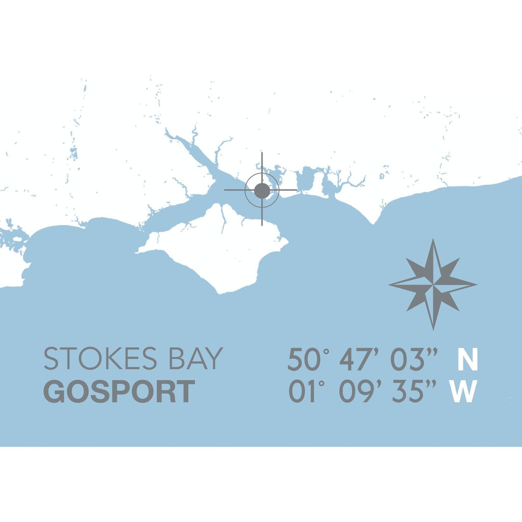 Stokes Bay Coastal Map Print-SeaKisses