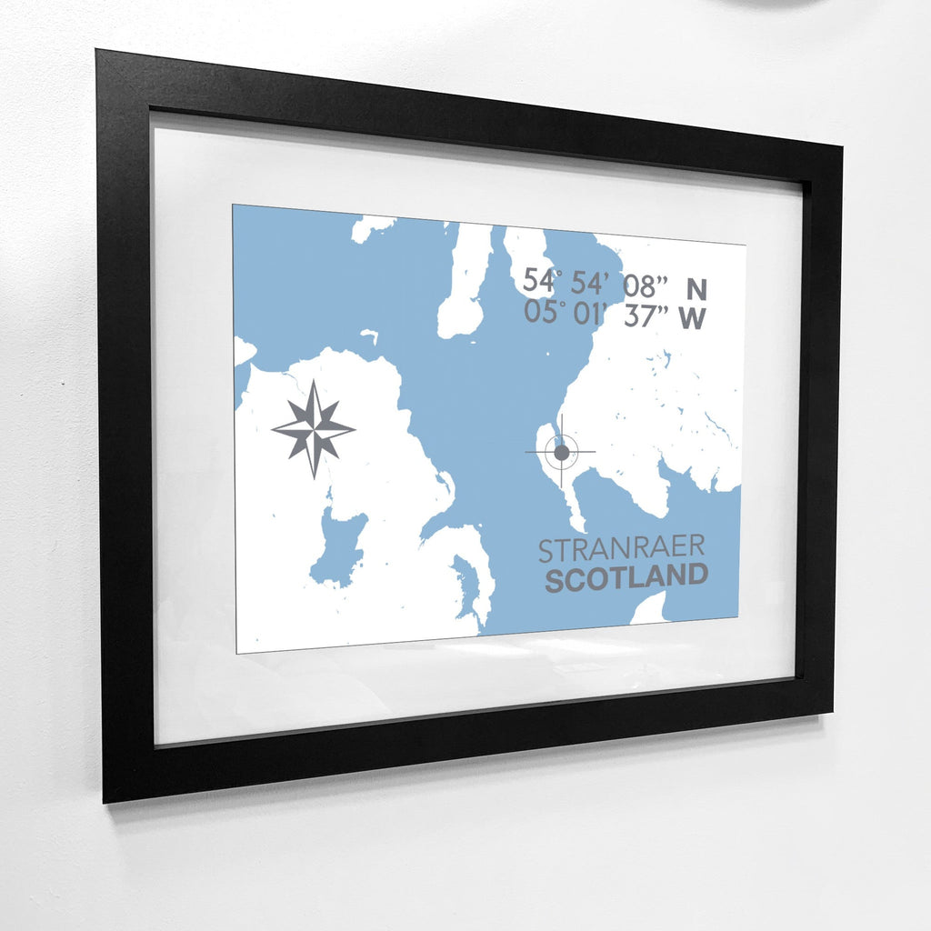 Stranraer Coastal Map Print-SeaKisses