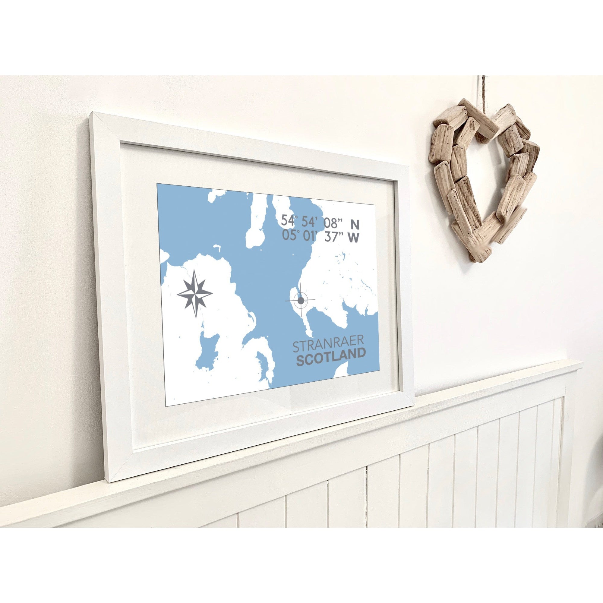 Stranraer Coastal Map Print-SeaKisses