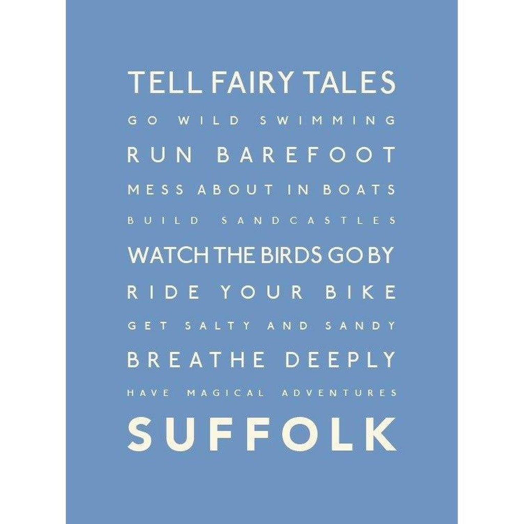 Suffolk Typographic Travel Print- Coastal Wall Art /Poster-SeaKisses
