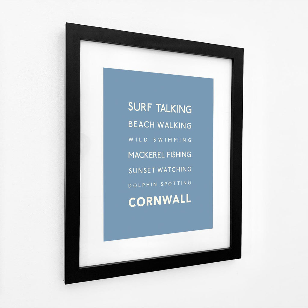 Surf Talking Cornwall Typographic Print-SeaKisses