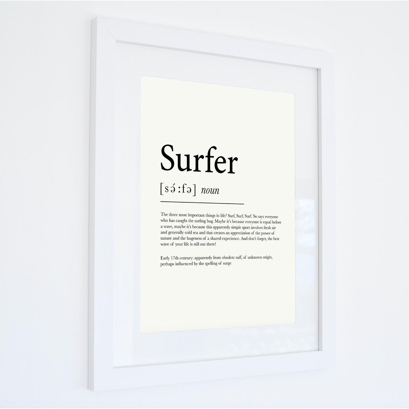 Surfer Definiton Typographic Print-SeaKisses