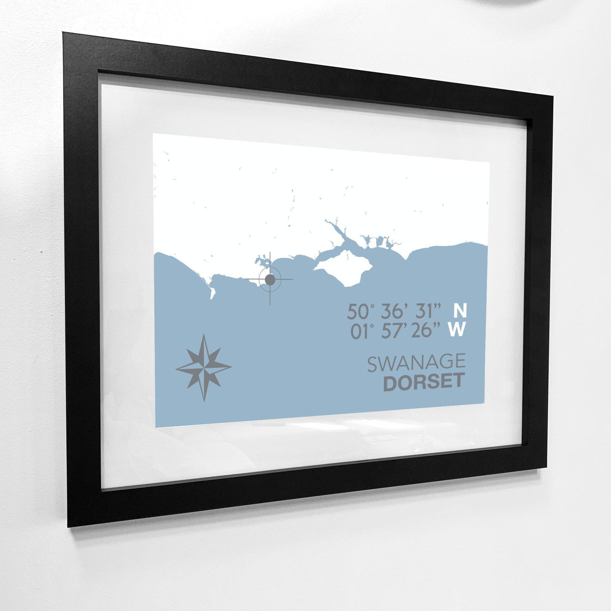 Swanage Coastal Map Print-SeaKisses