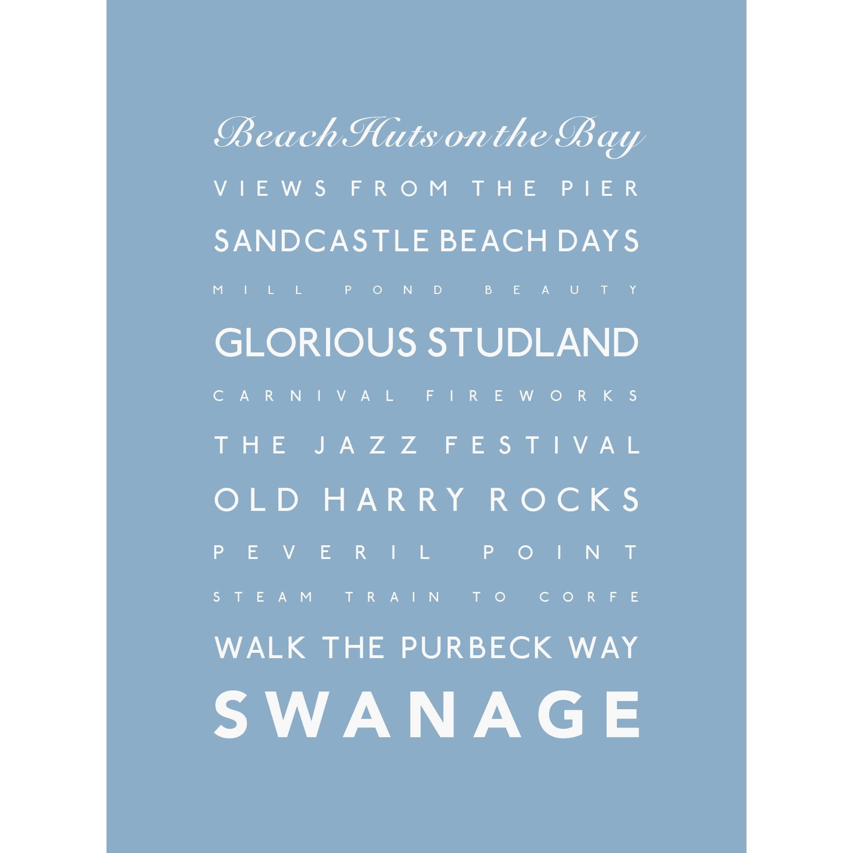 Swanage Typographic Print-SeaKisses