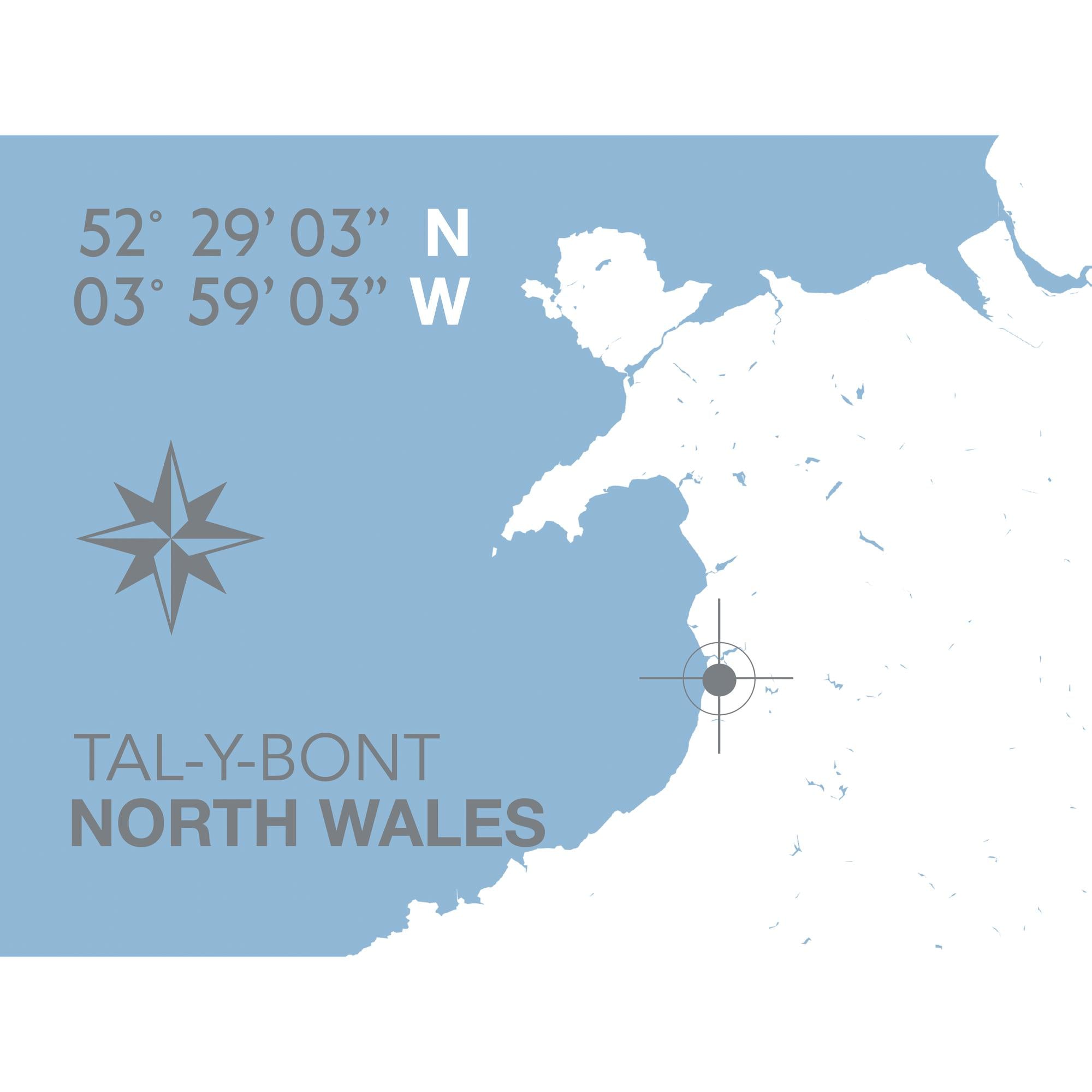 Tal-y-bont Coastal Map Print-SeaKisses