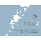 Tangasdale Beach, Isle of Barra, Coastal Map Print-SeaKisses