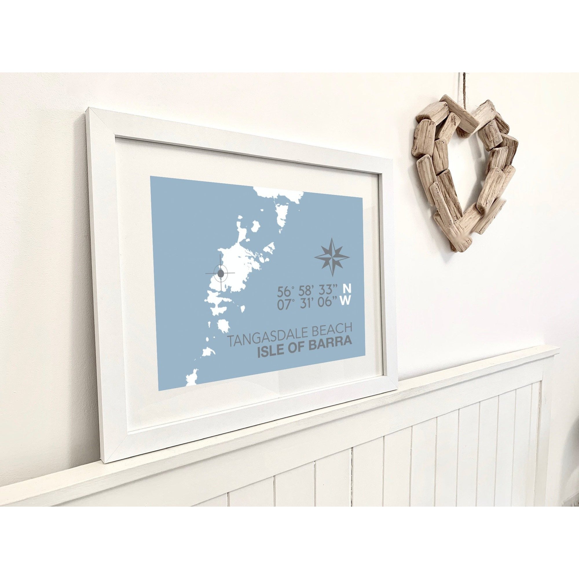 Tangasdale Beach, Isle of Barra, Coastal Map Print-SeaKisses