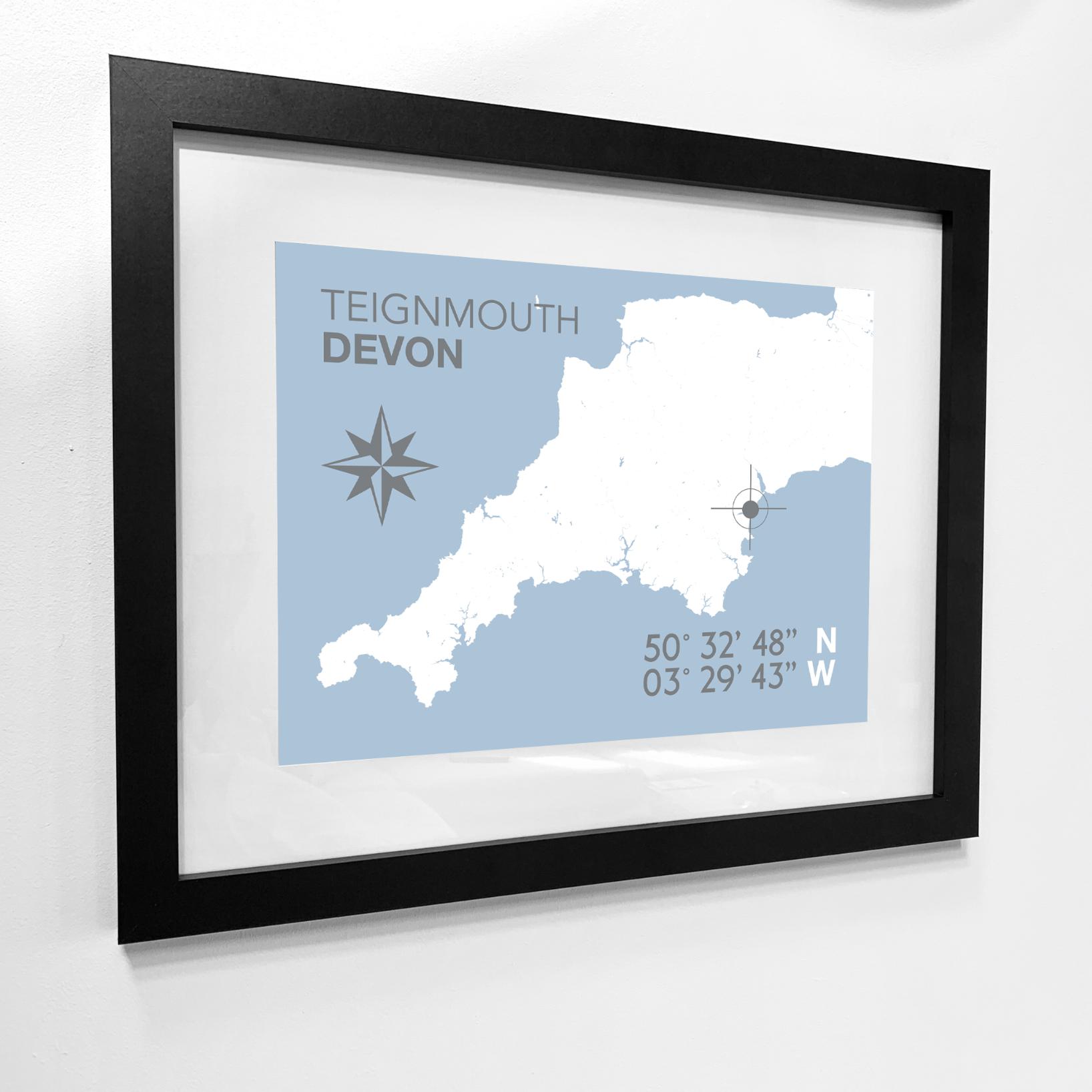 Teignmouth Coastal Map Print-SeaKisses