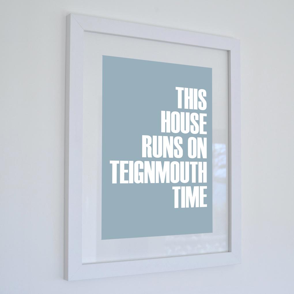 Teignmouth Time Typographic Seaside Print - Coastal Wall Art /Poster-SeaKisses