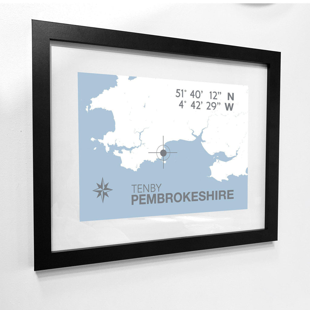 Tenby Coastal Map Print-SeaKisses