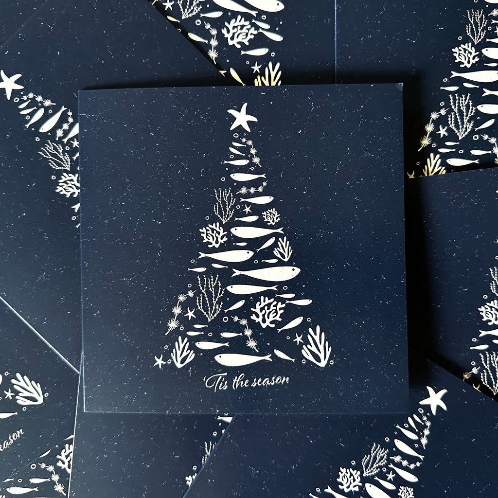 The Blue Christmas Tree Card - Pack of 5-SeaKisses