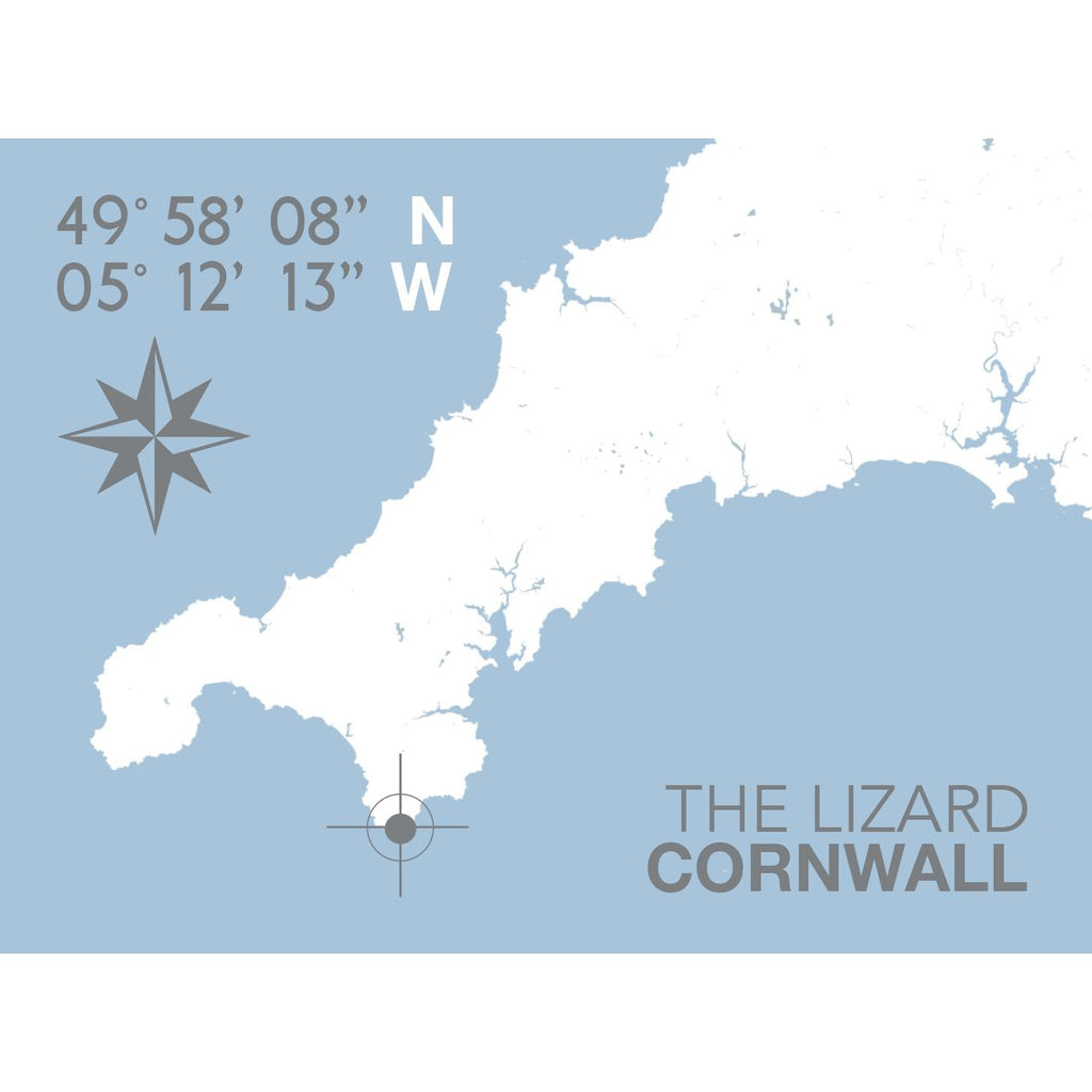 The Lizard Coastal Map Print-SeaKisses