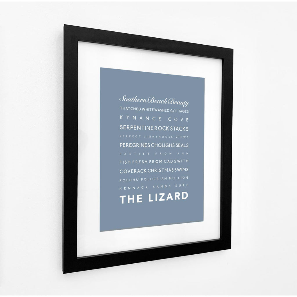 The Lizard Typographic Travel Print- Coastal Wall Art /Poster-SeaKisses