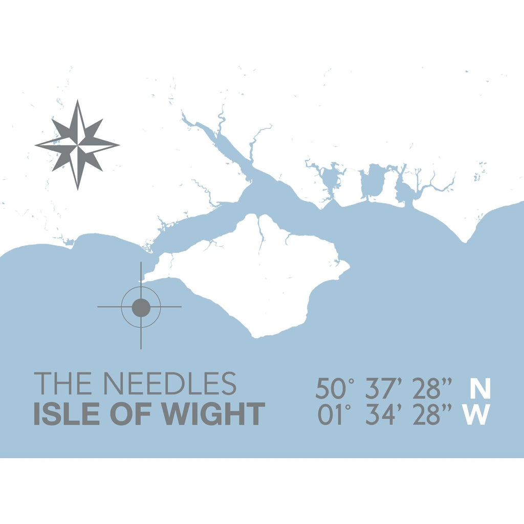 The Needles Coastal Map Print-SeaKisses