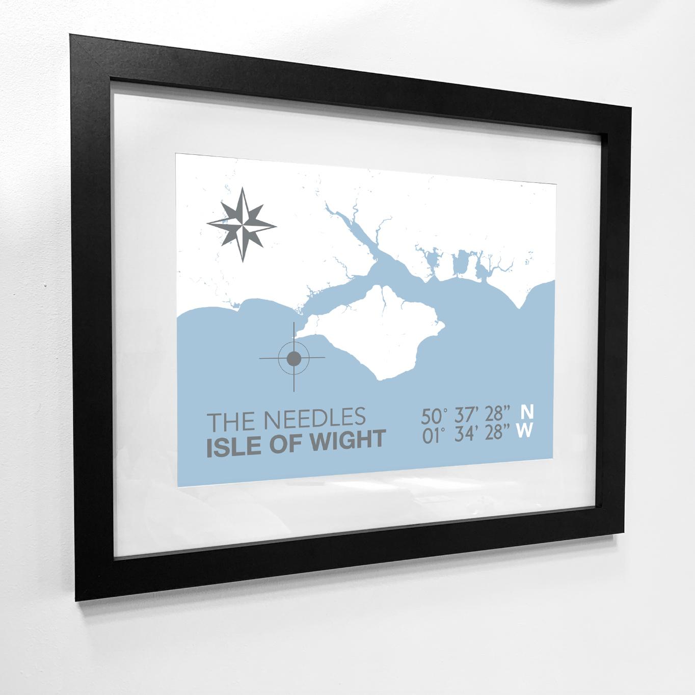 The Needles Coastal Map Print-SeaKisses