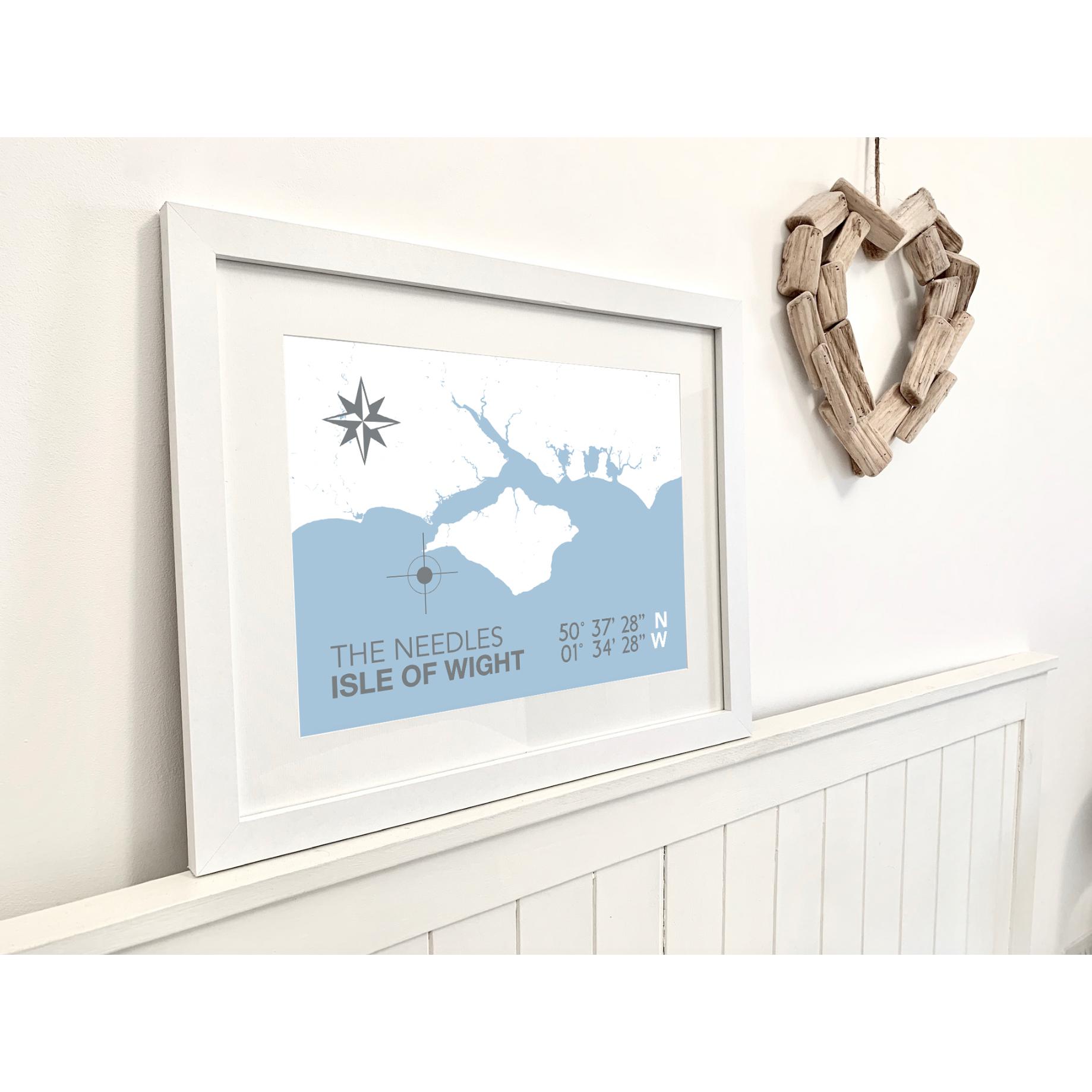 The Needles Coastal Map Print-SeaKisses