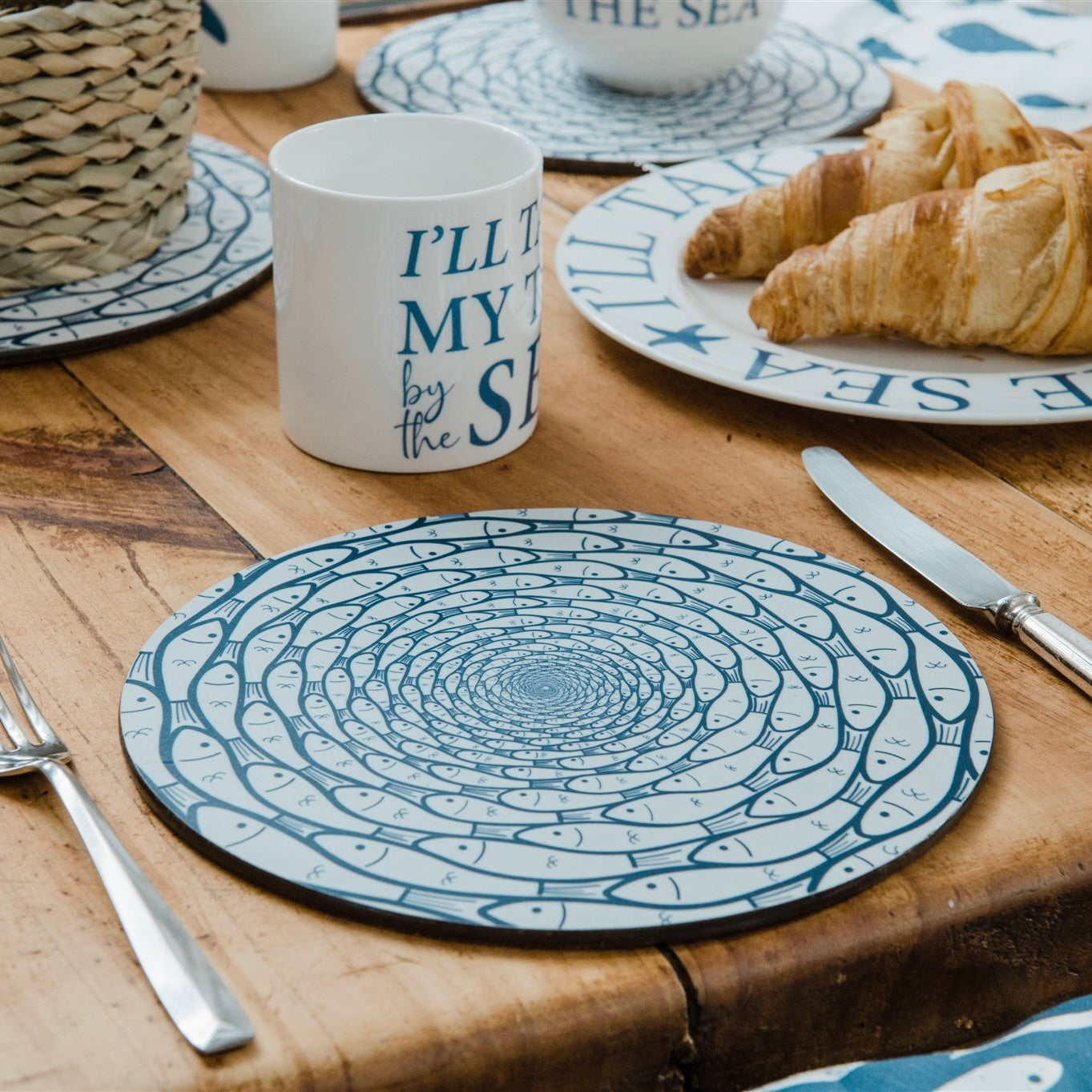 Pilchard Pool Placemat & Coasters Gift Box-SeaKisses