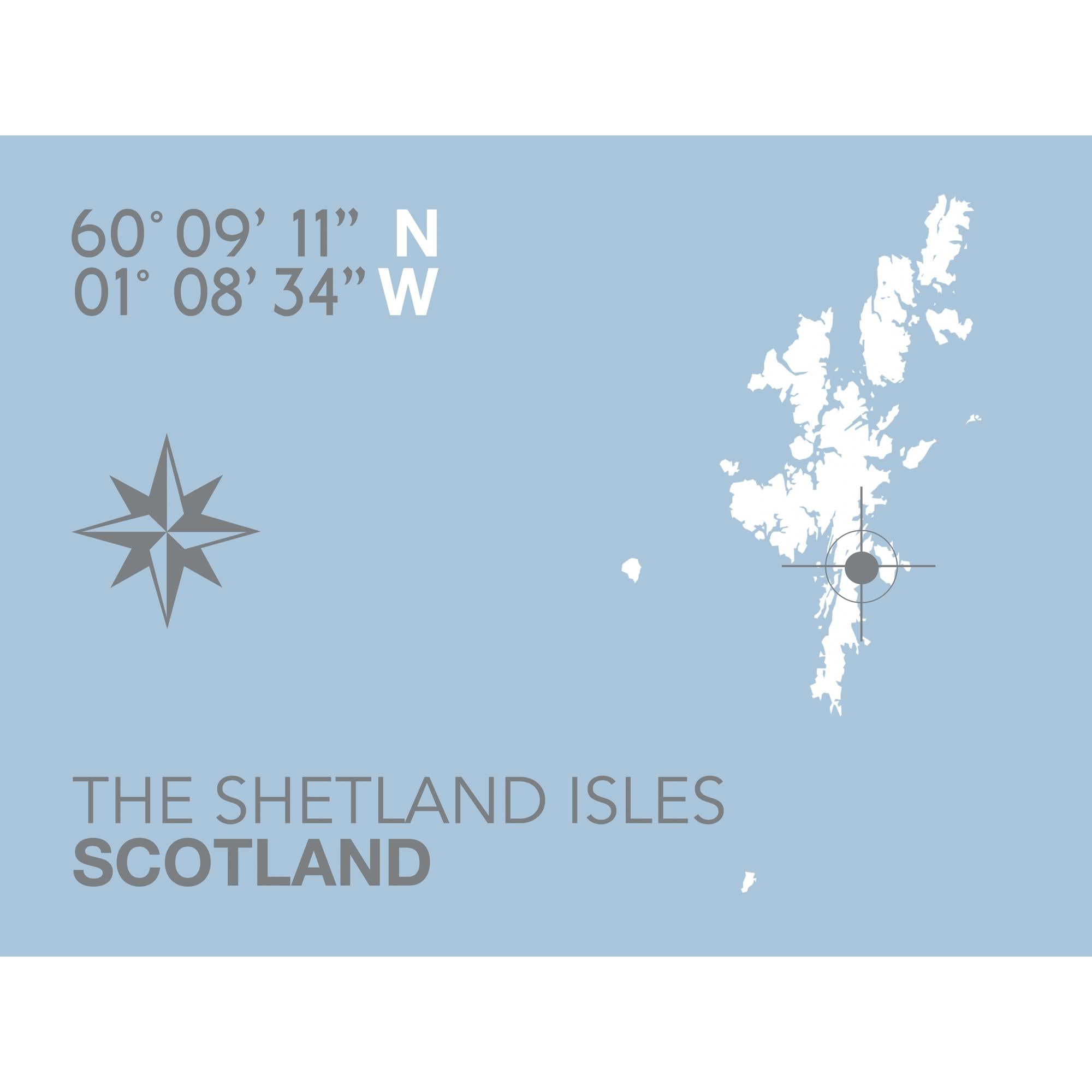 The Shetland Isles Coastal Map Print-SeaKisses