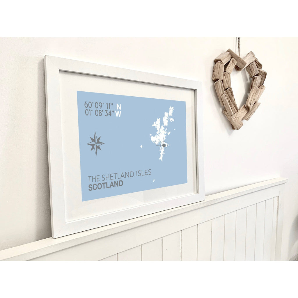 The Shetland Isles Map Travel Print- Coastal Wall Art /Poster-SeaKisses