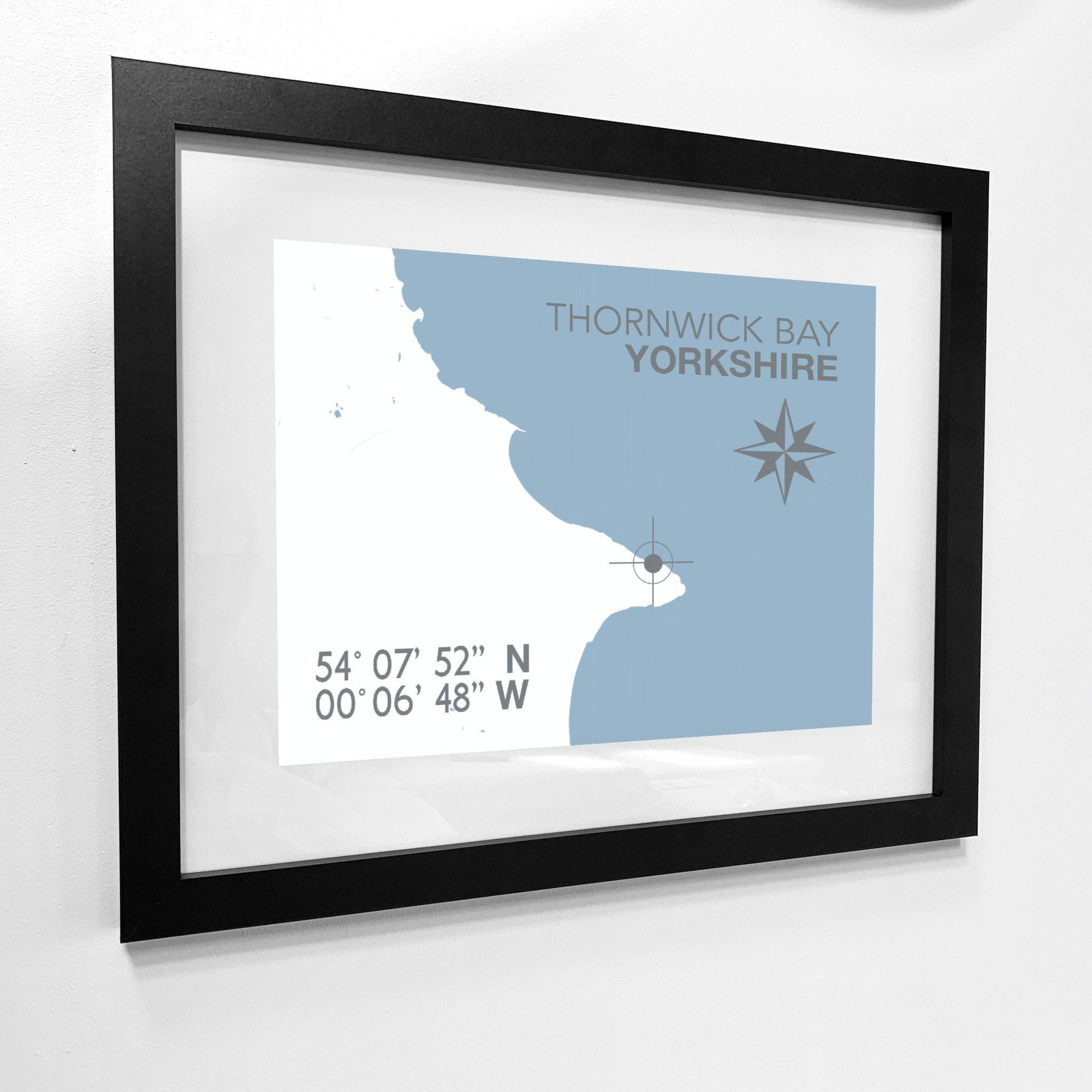 Thornwick Bay Coastal Map Print-SeaKisses