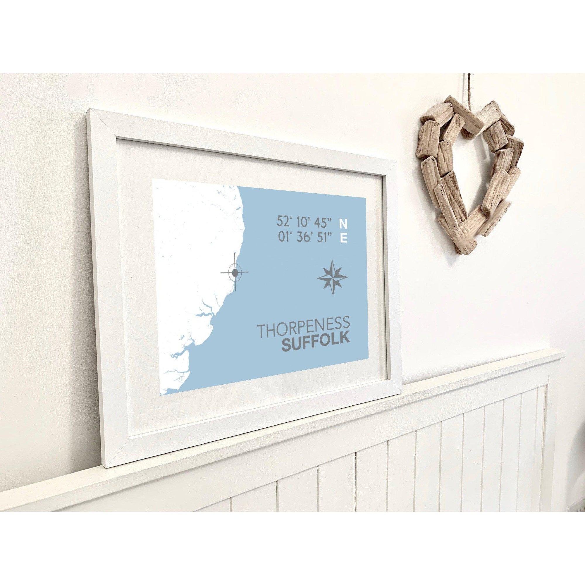 Thorpeness Coastal Map Print-SeaKisses