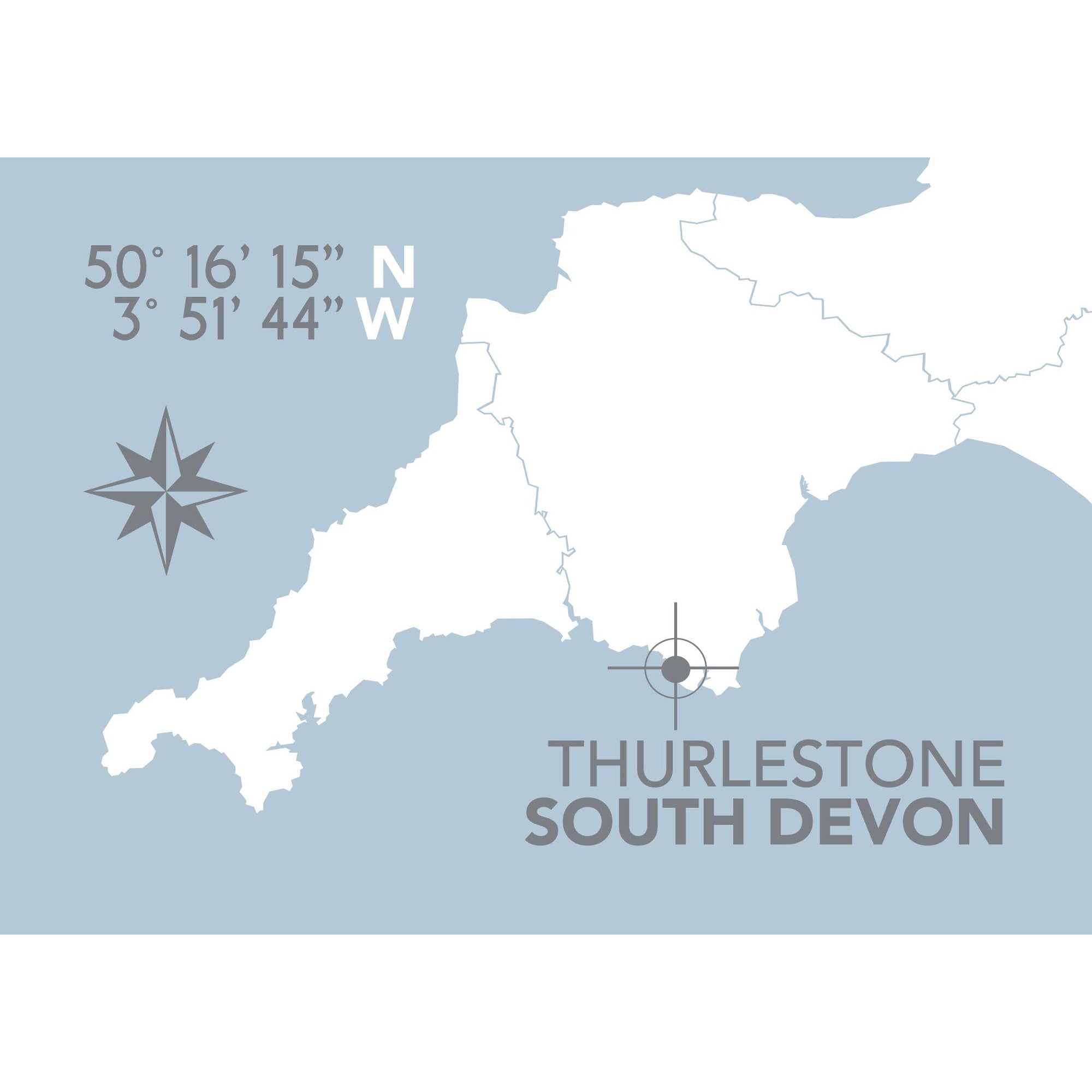 Thurlestone Coastal Map Print-SeaKisses