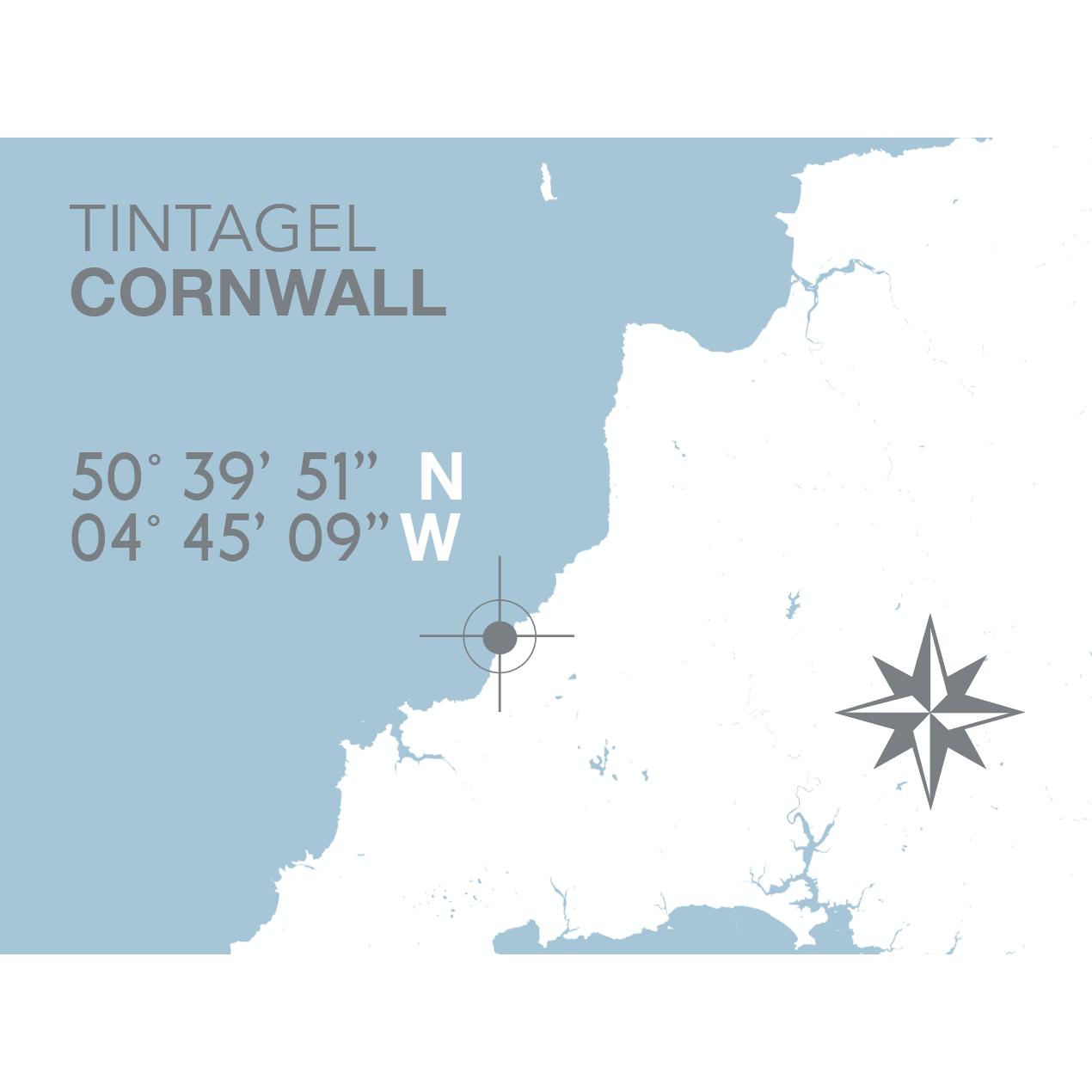 Tintagel Coastal Map Print-SeaKisses