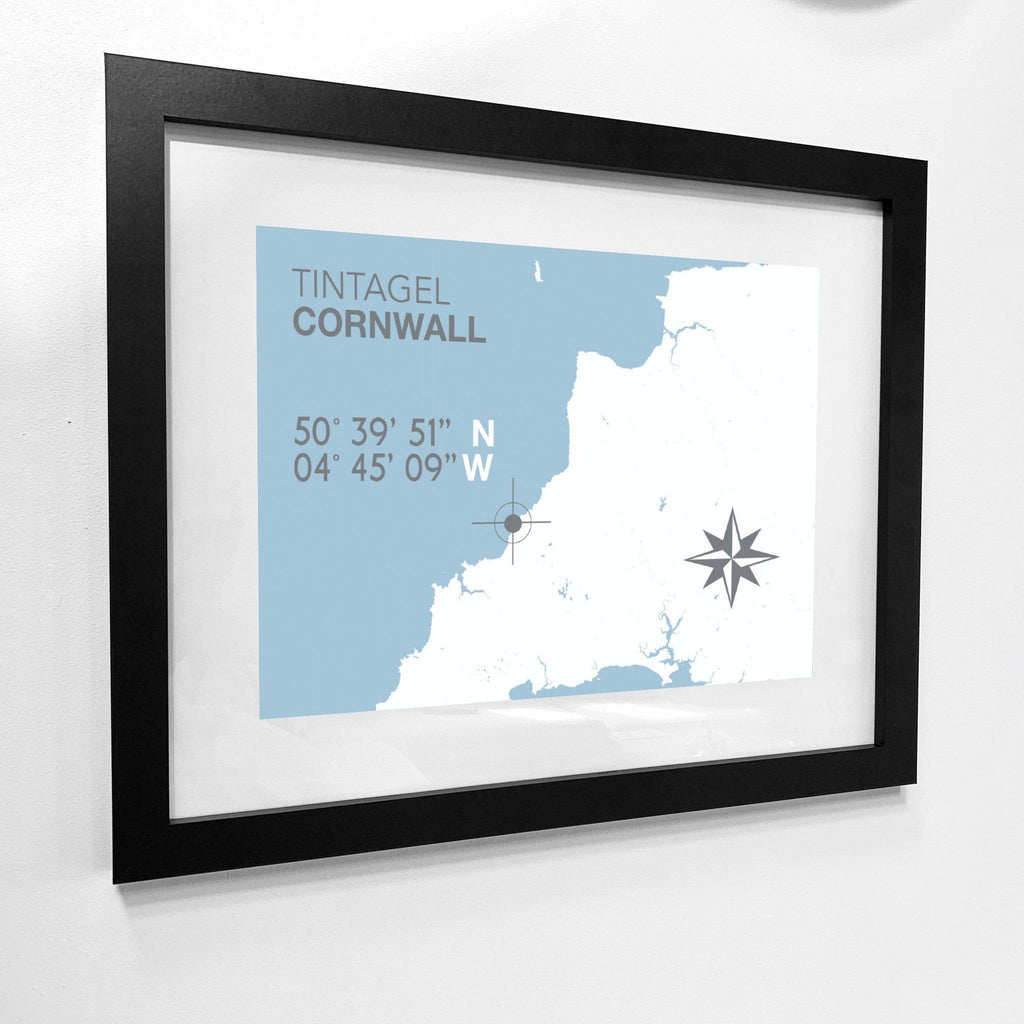 Tintagel Map Travel Print- Coastal Wall Art /Poster-SeaKisses