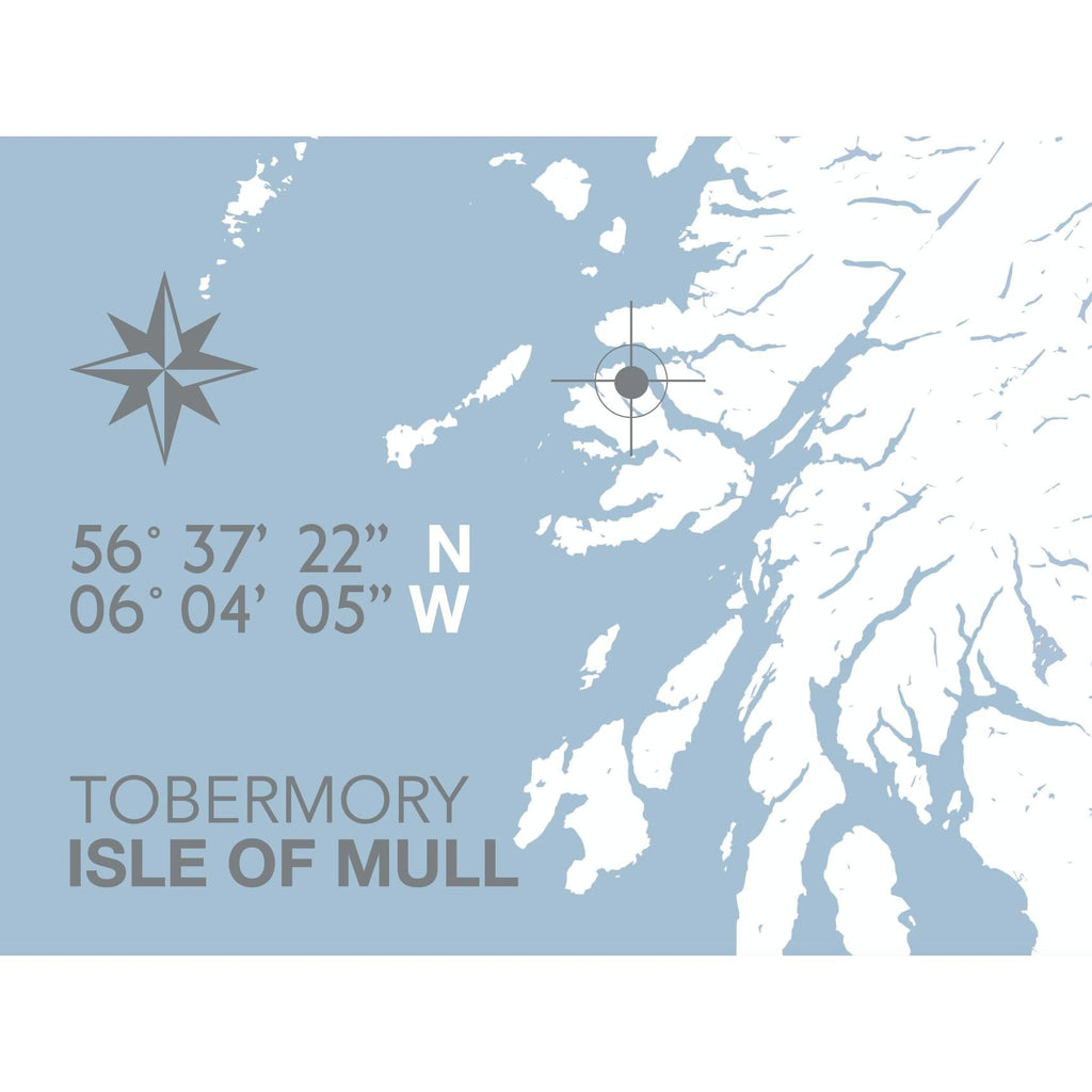 Tobermory Coastal Map Print-SeaKisses