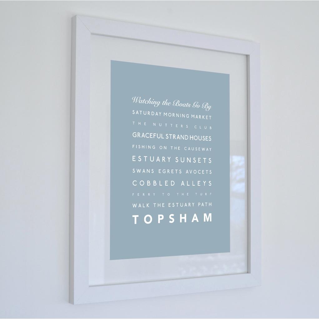 Topsham Typographic Travel Print - Coastal Wall Art /Poster-SeaKisses