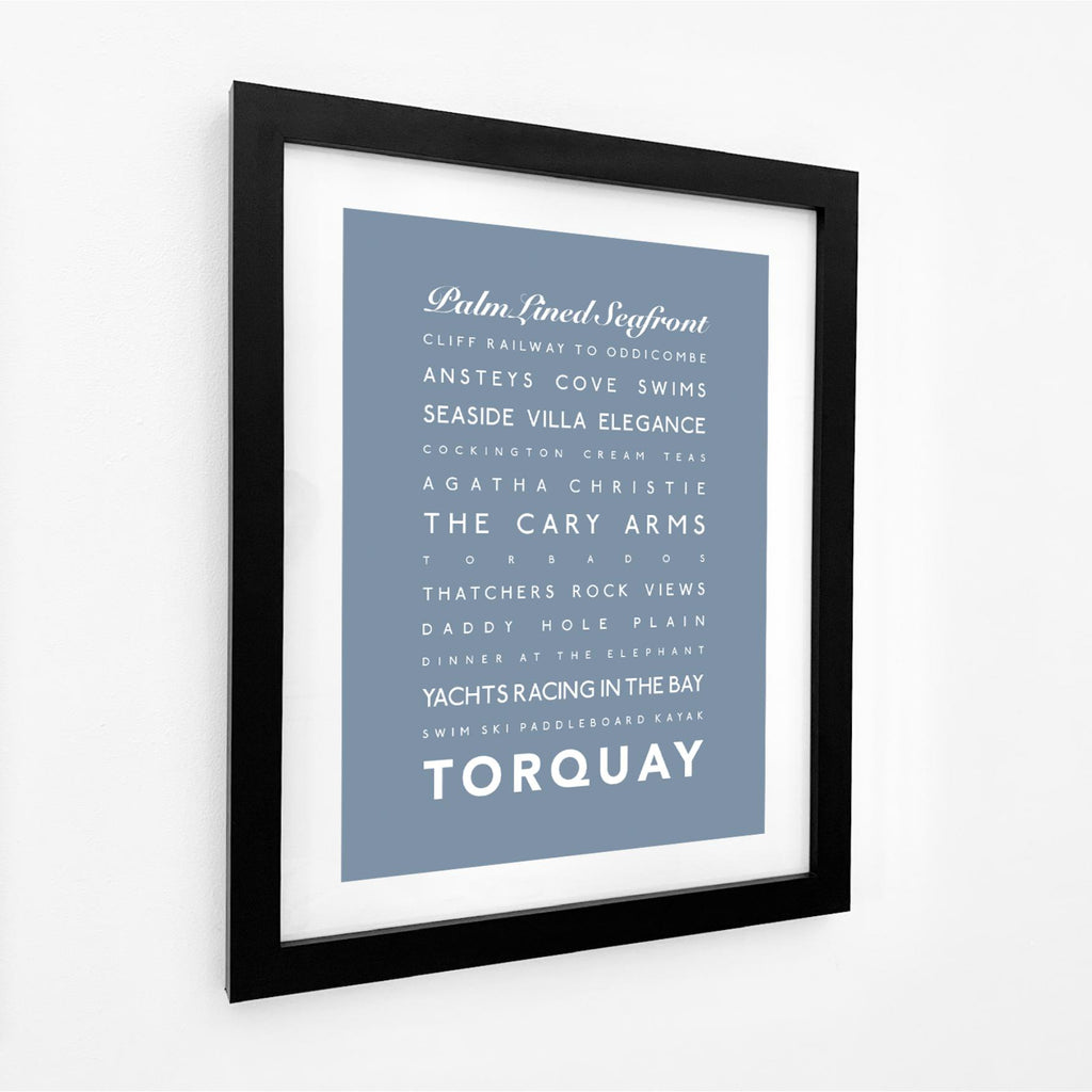 Torquay Typographic Seaside Print - Coastal Wall Art /Poster-SeaKisses