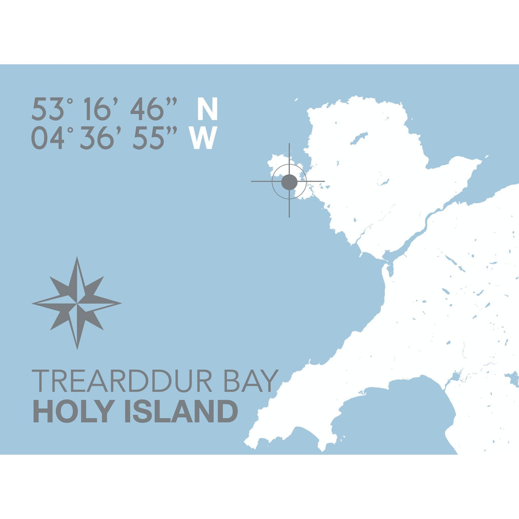 Trearddur Bay Coastal Map Print-SeaKisses