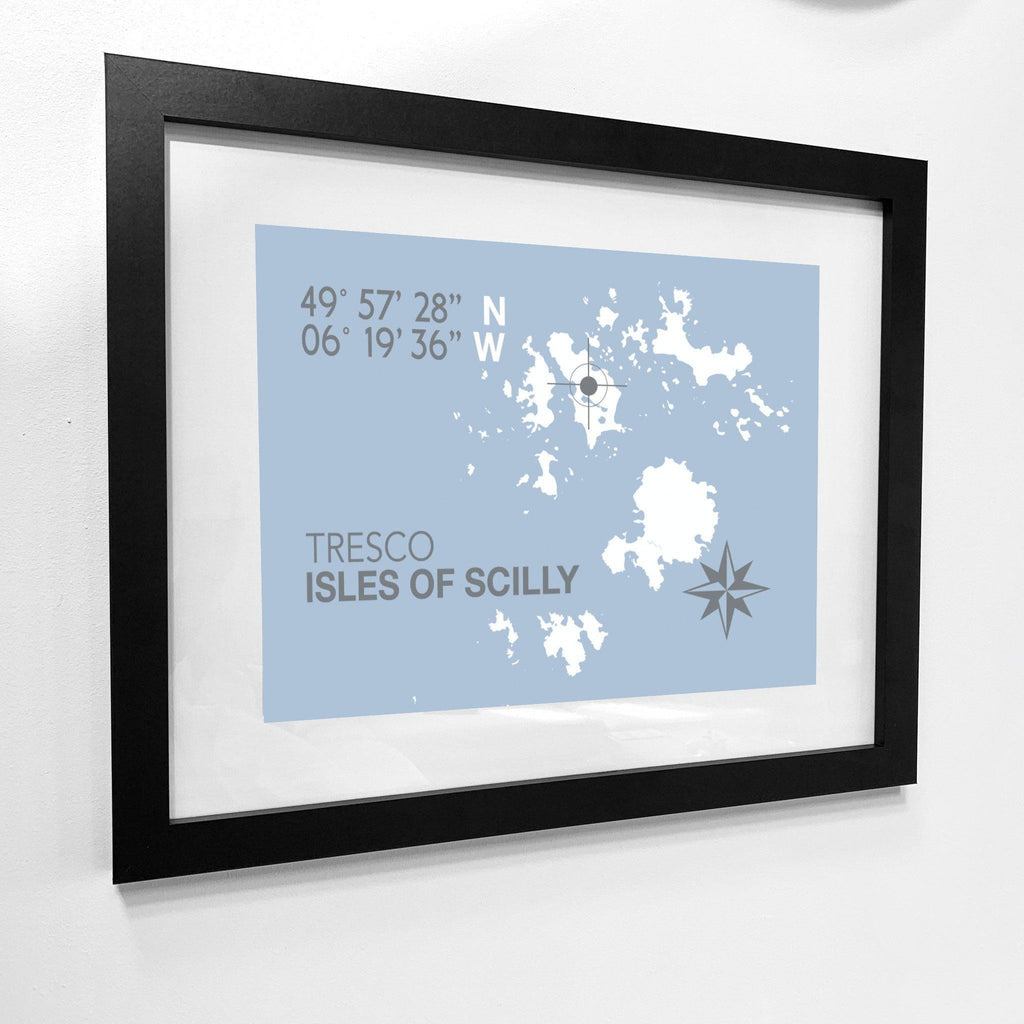 Tresco, Isles of Scilly Coastal Map Print-SeaKisses