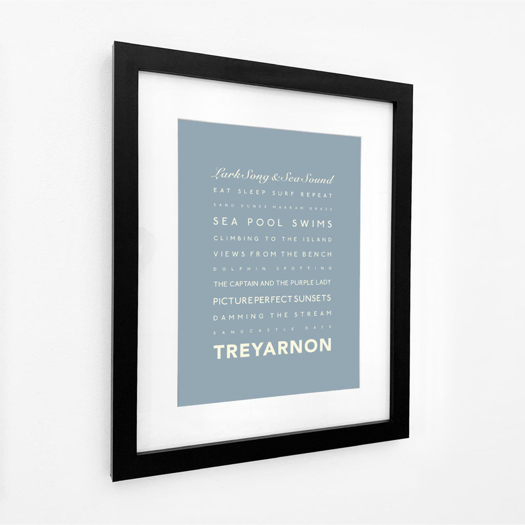 Treyarnon Bay Typographic Print-SeaKisses