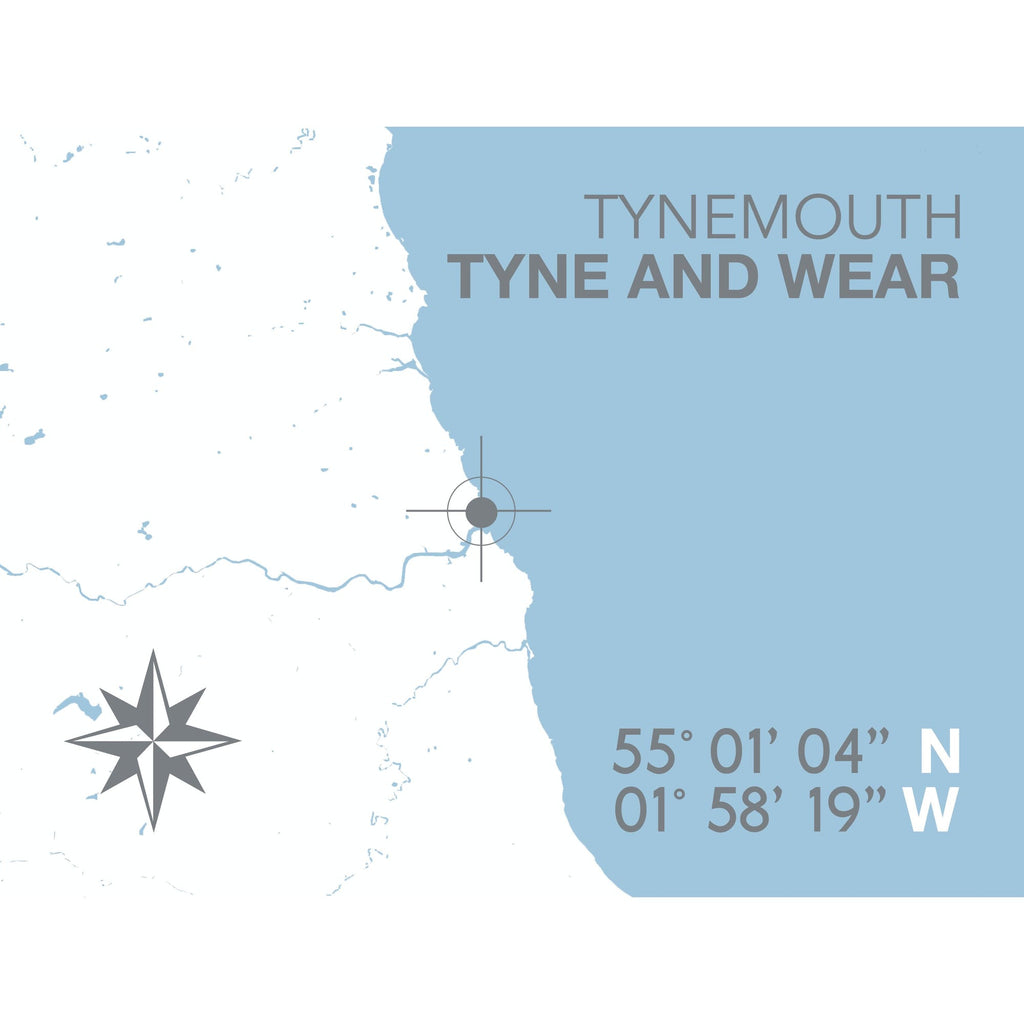 Tynemouth Map Travel Print - Coastal Wall Art /Poster-SeaKisses