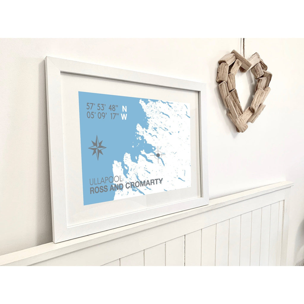 Ullapool Coastal Map Print-SeaKisses